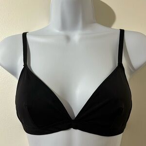 Madewell Black Unlined Triangle Bra Bralette Wireless Small Nylon Spandex